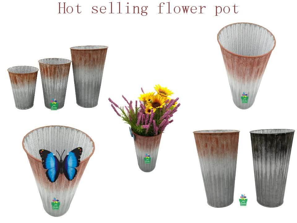 Tall Metal Vases Home Floor Decorative Cylinder Antique Zinc Galvanized