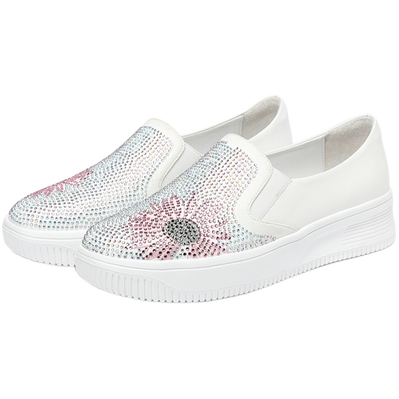 艾淇水鉆網(wǎng)紗透氣平底鞋女2025春季新款一腳蹬淺口舒適輕便休閑鞋