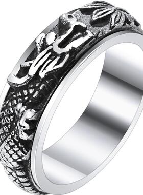 戒指男士霸气复古做旧图腾中国