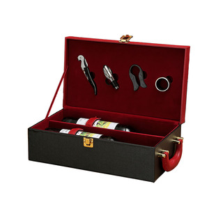 红酒盒双支皮盒包装礼盒葡萄酒盒红酒皮盒 2支装皮质礼品盒可定制