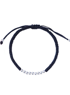 古觉925银手工编织［红与黑红绳