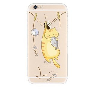 原创卡通适用于iphone7plusX苹果6s猫咪海豹8p保护壳情侣手机壳SE