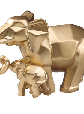 几何抽象母子情深咖啡馆小摆件