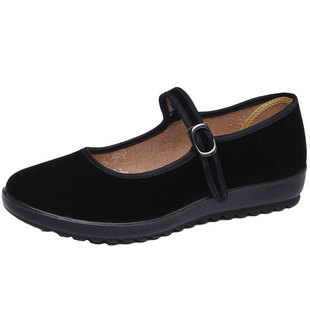 赛格老北京布鞋旗舰店官方老婆老年婆仔鞋老妈鞋妈妈方口鞋女平底