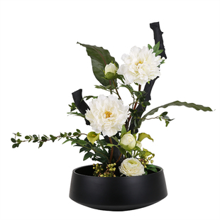 晶华造花 原创中式禅风花艺套装客厅书房卧室家居办公室摆件