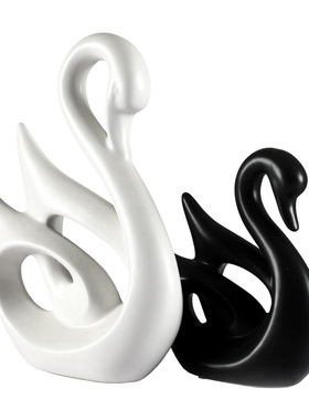 黑白陶瓷办公室客厅酒柜装饰品