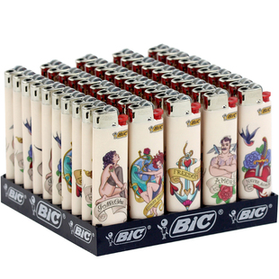 法国比克Bic防爆砂轮式打火机整盒J3纹身火石滑轮齿轮安全家用