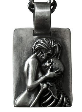 原创手工银饰骷髅项链吊坠