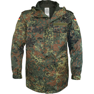 德国德军原品户外丛林斑点parka战术作战中长款防风大衣军装外套