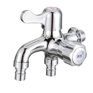 全黄铜单冷洗衣机龙头一进二出多功能三通双拖把池一分二水嘴