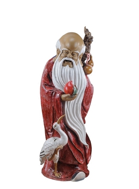 酒柜门饰品福禄寿礼物石湾陶瓷