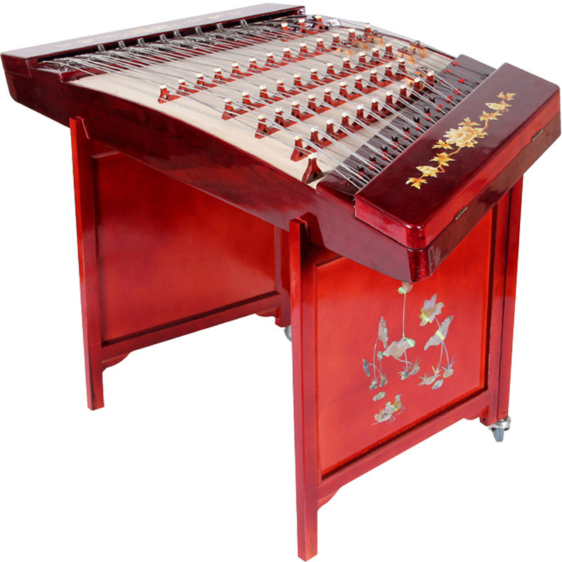 梵巢儿童初学剧团乐队用红色木材质402草花扬琴弹拨民族乐器YQ-01