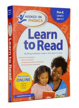 现货 自然拼读法 迷上自然拼读系列学与读学前级L2新版Hooked on Phonics Learn to Read Pre-K Level 2 带DVD光盘【中商原版】