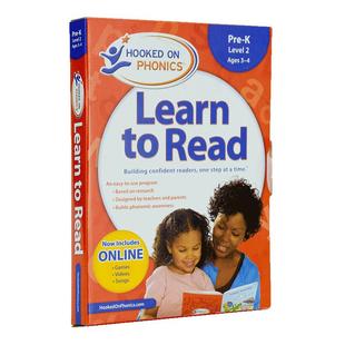 现货 自然拼读法 迷上自然拼读系列学与读学前级L2新版Hooked on Phonics Learn to Read Pre-K Level 2 带DVD光盘【中商原版】