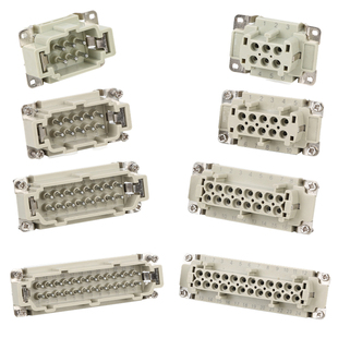 16A矩形重载连接器4芯6芯10芯16芯24芯32芯48芯HE内芯工业插头