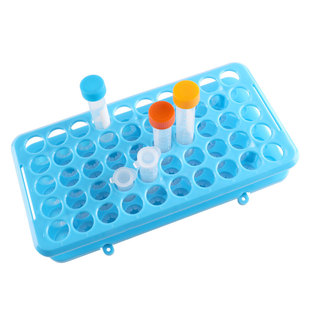 实验室多功能试管架塑料离心管架5-15ml带硅胶内垫孔径18mm*50孔可倒置EP管架子玻璃试管架真空采血管架