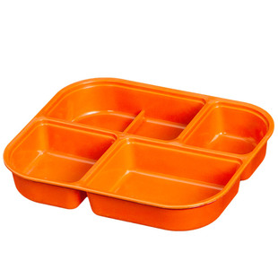 高光PP塑料餐盒带盖分格餐盘食堂快餐分隔饭盒学校学生配餐便当盒