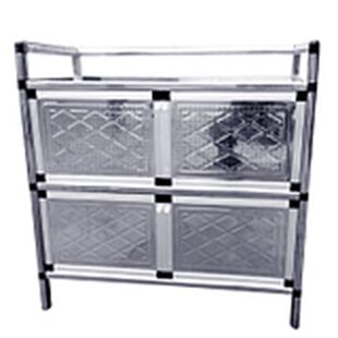 碗柜家用厨房储物柜多功能组装经济型靠墙农村小置物柜不锈钢橱柜