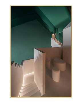 设计师样板房抽象风客厅装饰画
