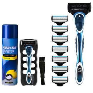 美国进口阿帕齐5层手动剃须刀阿帕奇原装五层刀头刮脸刮胡刀片男