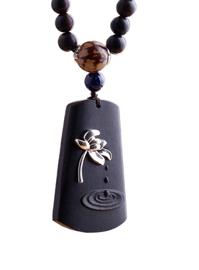 民族风复古木质项链佛珠紫檀大气