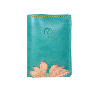 真皮手工护照夹女皮雕护照包出国旅游律师证包卡包牛皮唯美皮夹