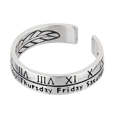 复古s925纯银罗马数字开口戒指