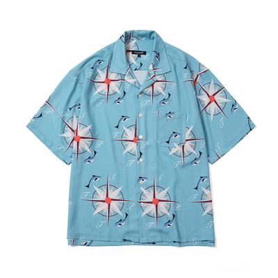 复古国潮夏威夷短袖衬衫
