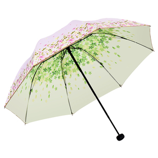天堂伞小清新黑胶双层防晒伞太阳女伞防紫外线女遮阳伞晴雨伞两用