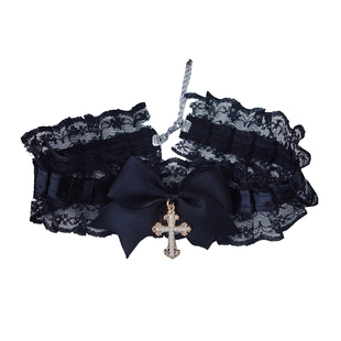 怪糖饰物集原创手工哥特蕾丝十字颈链choker