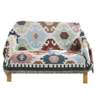 出口美式乡村土耳其几里姆全棉线毯棉毯客厅装饰地毯飘窗垫