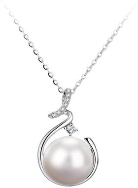 女925银妈妈款十字链淡水珍珠