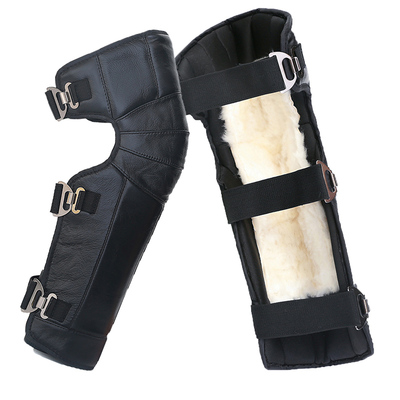 真皮羊毛冬季电瓶车防寒外穿护膝