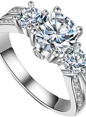 纯银戒指女款复古时尚礼物超大钻