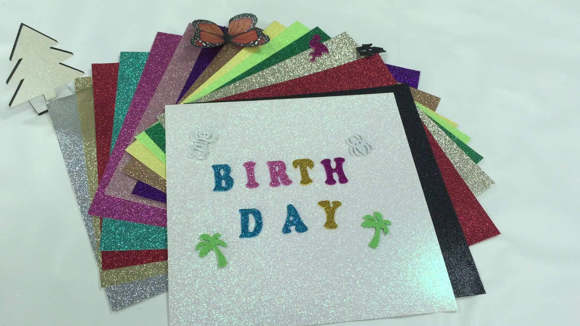 42 Fogli A4 Cartoncino Glitterato 250gsm - 21 Colori Vivaci - Per Scrapbooking E Craft Fai Da Te