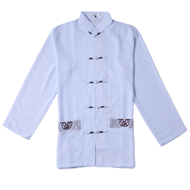 夏季太极服短袖男夏天棉麻透气薄亚麻中袖套装新款太极拳练功服女