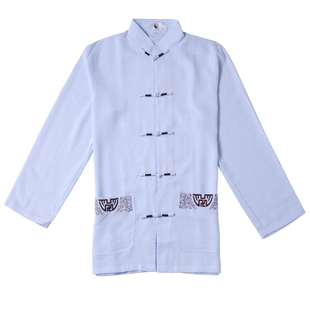 夏季太极服短袖男夏天棉麻透气薄亚麻中袖套装新款太极拳练功服女