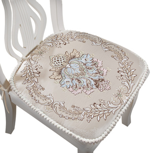 椅垫欧式餐椅垫坐垫布艺加厚防滑餐桌椅垫子凳垫带绑带屁股垫座垫