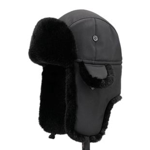 新款雷锋帽东北特大码护耳防寒棉帽子男女士冬天黑色保暖户外骑车