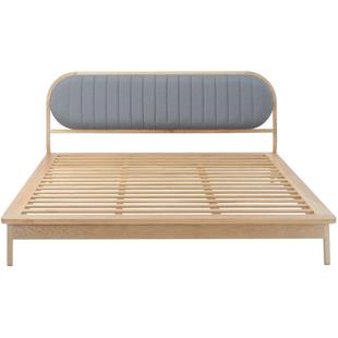 纳曲全实木男孩女孩儿童床1米5儿童房床北美白橡木靠背床原创设计