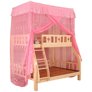 蚊帐子母床含伸缩支架梯形上下铺儿童床一体式高低床双层加密家用