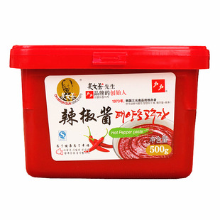 户户辣椒酱500g韩国辣酱石锅拌饭酱炒年糕甜辣下饭酱家用韩式辣酱