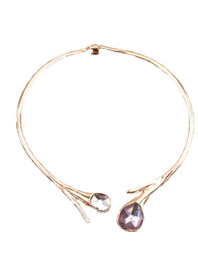 欧美现货玫瑰金开口项圈