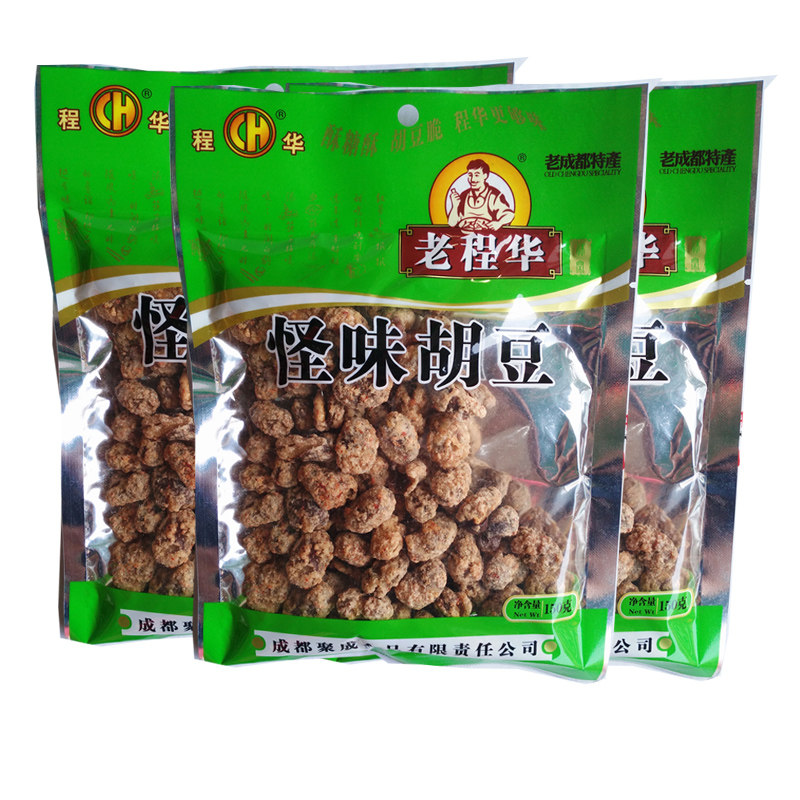 老程华怪味豆140g*5袋怪味胡豆裹衣蚕豆零食炒货四川特产下酒豆