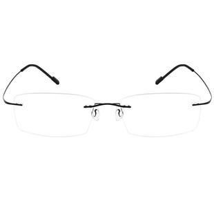 超轻钛架无框近视眼镜框男大脸方形商务眼睛架无螺丝软腿女2g配镜