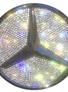 适用于镶钻奔驰A/B/E/C级GLK/GLA/SLK/GLC/GLA车标改装饰车贴钻石