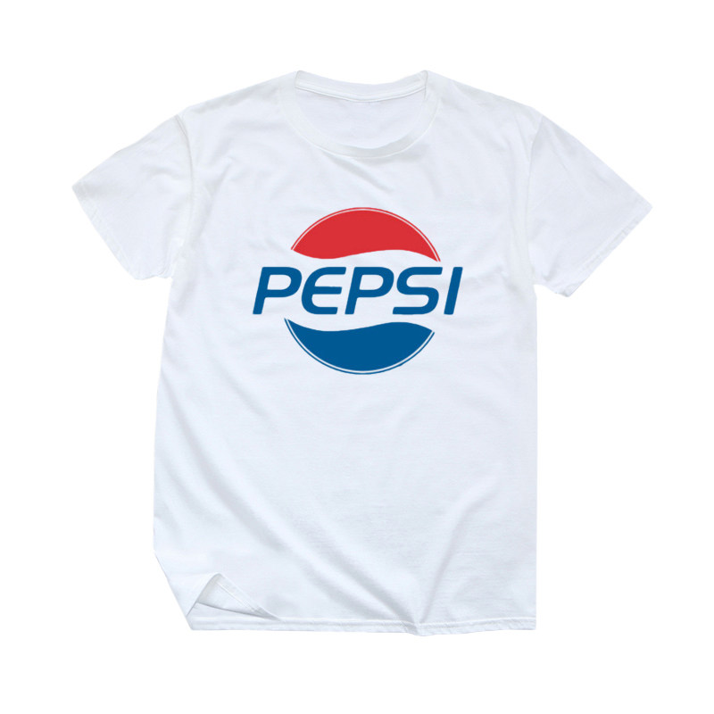 欧美街头潮牌pepsi字母短袖百事可乐t恤男女青少年宽松tee情侣装