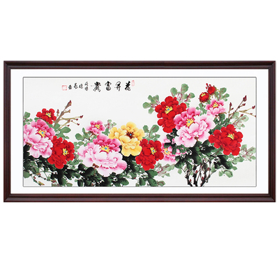 客厅装饰画国画牡丹画名家手绘字画真迹花开富贵挂画中堂画卧室