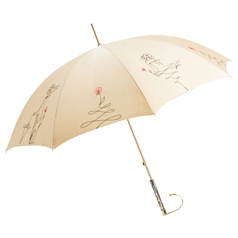 意大利晴雨两用刺绣防晒太阳伞