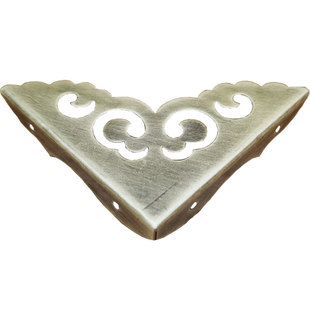 仿古纯铜包角铜角片角花柜门装饰边角护角铜片画框镜框十字绣护角